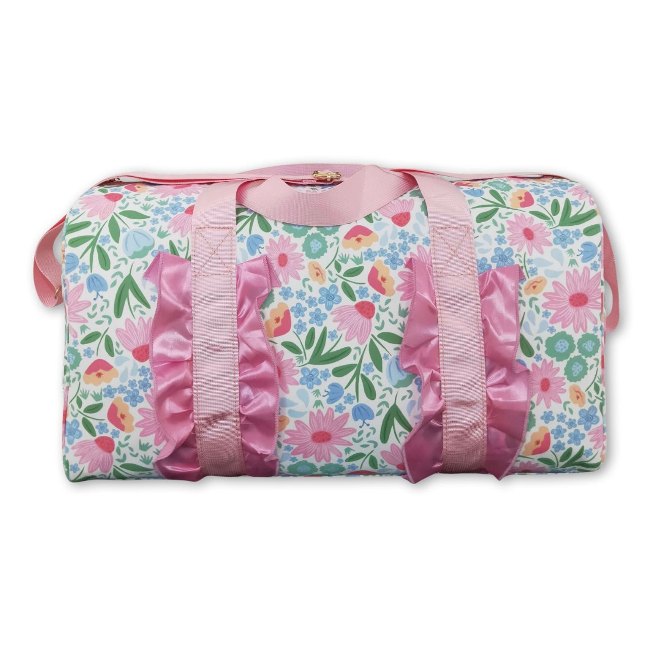Pink floral duffel